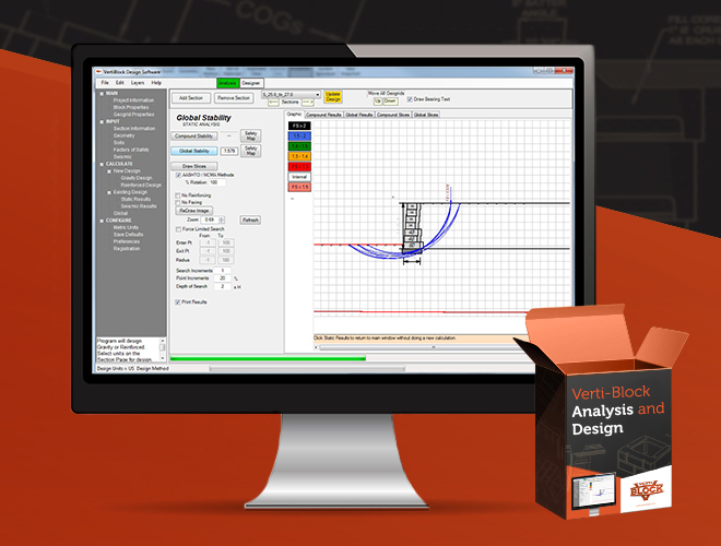 Verti-Block wall analysis-design software